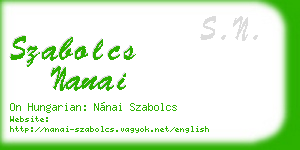 szabolcs nanai business card